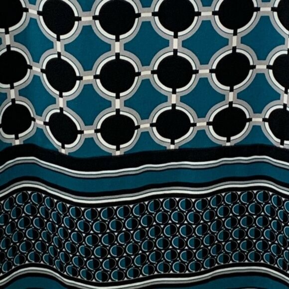 White House Black Market Blue Geometric Print Shift Dress Size Small - Picture 9 of 10